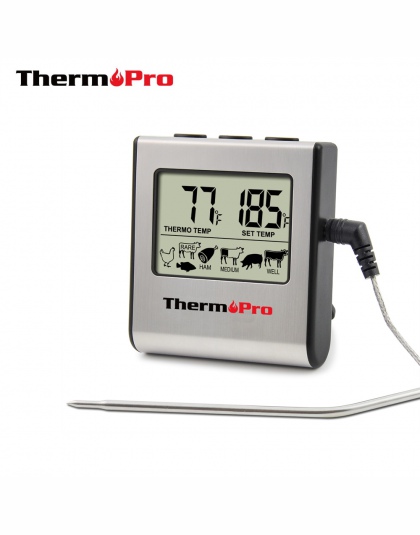 ThermoPro TP-16 termometr cyfrowy do piekarnika palacz cukierki płynne kuchnia gotowanie grillowanie mięso termometr grilla i Ti