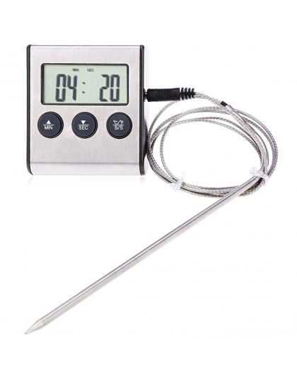 1 PC narzędzia kuchenne kuchnia cyfrowy termometr piekarnika do gotowania żywności mięso grill termometr z sondą z zegarem woda 