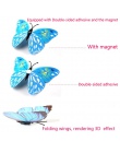 Nowy styl 12 sztuk podwójna warstwa 3D motyl naklejki ścienne na ścianie wystrój domu motyle do dekoracji magnes lodówka naklejk