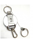 1 sztuk nowy Metal chowany Pull Key Ring ID smycz na identyfikator nazwa karta identyfikacyjna uchwyt na odrzutu kołowrotek zacz