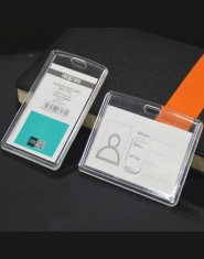 Przezroczysty akryl kart identyfikacyjnych pracowników uchwyt przezroczysty odznaka uchwyt na karty dostępu