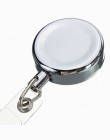 Kicute unikalne srebrny Metal chowany Pull brelok do kluczy bębnowy ID smycz na identyfikator nazwa karta identyfikacyjna uchwyt