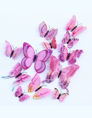 Dekoracyjne kolorowe naklejki ścienne przedstawiające motyle 3D samoprzylepne ozdobne do prezentów