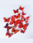 12 sztuk Multicolor podwójna warstwa skrzydła 3D motyl naklejki ścienne magnes pcv motyle strona dzieci sypialnia lodówka Decor 