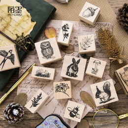 W stylu Vintage słodkie zwierzęta rośliny dekoracji pieczęć drewniane i gumowe stemple na listy pamiętnik Craft Scrapbooking odz