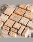 Retro sprawdzić listę dzień/tydzień/miesięczny plan czas Planner drewniane zestaw gumowych stempli DIY Scrapbooking karty dekora