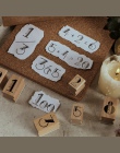 Numer miesiąca, drewno, znaczek, zestaw DIY craft drewniane i gumowe stemple do scrapbookingu piśmienne scrapbooking standardowe