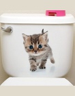 Koty 3D naklejki ścienne naklejki na toaletę widok na dziurę żywe psy łazienka dekoracje do domu zwierząt etykiety winylowe Art 