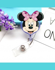 Gorąca sprzedaż 1 sztuk chowany pielęgniarka odznaka kołowrotek klip kreskówka Mickey ściegu kaczka zwierzęta studenci IC karty 