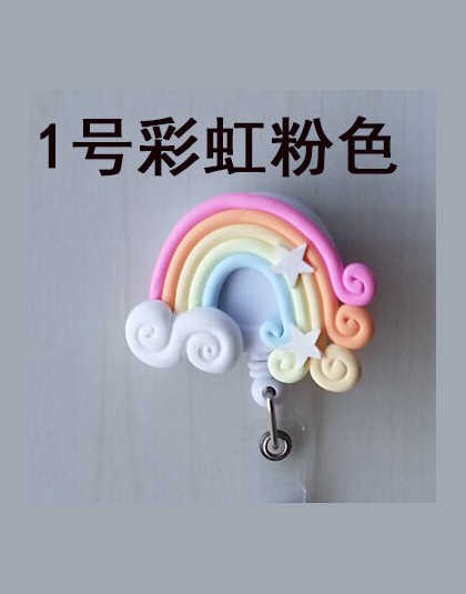 Washi Lollipop rainbow chowany odznaka kołowrotek ID klips do kartek ID odznaka śliczne małe karta identyfikacyjna uchwyt na koł
