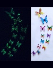 12 sztuk Luminous motyl projekt naklejka Art naklejki ścienne pokój magnetyczny wystrój domu diy naklejki stickertjes tapety dek