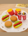 Hurtownie! 5 sztuk śliczne Kawaii ciasto z hamburgerami jedzenie napój koksu zestaw gumek do ścierania papiernicze szkolne mater