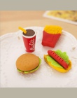 Hurtownie! 5 sztuk śliczne Kawaii ciasto z hamburgerami jedzenie napój koksu zestaw gumek do ścierania papiernicze szkolne mater