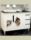 Różnych Cute Kitten kot kreskówka zwierząt naklejki ścienne 3D żywe dziecko Kid pokój łazienka dekory skórki i kij toaleta nakle