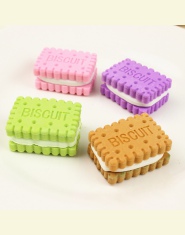 4 sztuk/zestaw śliczne Kawaii pliki cookie gumka do mazania zestaw szkolne biuro wymaż dostaw prezenty dla dzieci