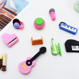 1X cute Cartoon gumka mini muzyka serii modelowanie gumka dzieci piśmienne prezent nagrody kawaii szkolne materiały biurowe pape