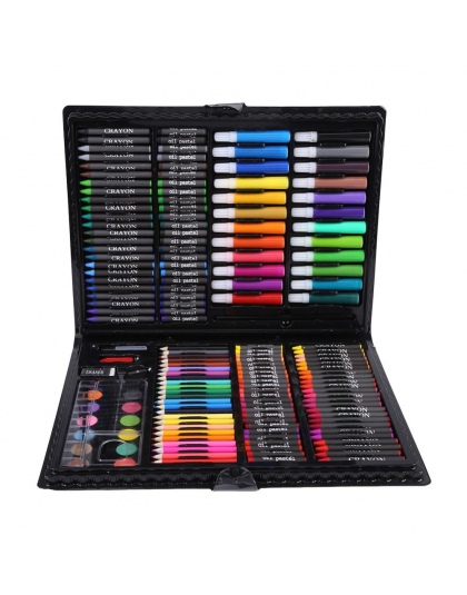 Nowy 168 sztuk rysunek ołówki kredki dla dzieci kolorowe kredki akwarela markery Art zestaw do rysowania malowanie dostaw prezen