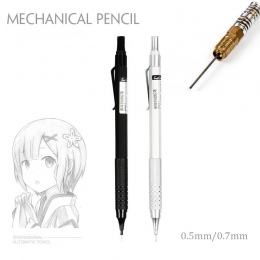 0.5mm 0.7mm grafitowy metalu naciśnij przycisk automatyczny ołówek rysunek przybory papiernicze