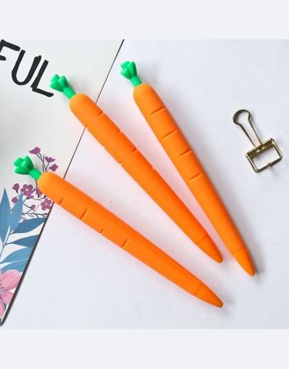 Marchew ołówki mechaniczne 0.5mm silikonowy Kawaii automatyczne ołówki dla dzieci dziewczyny prezenty śliczne koreański biurowe 