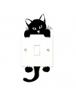 Czarny-światło świecenia przełącznik naklejki Home Decor kreskówka świecące naklejki ścienne Dark Glow naklejka dekoracyjna, kot