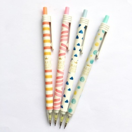 4 sztuk/partia 0.7mm kolorowe geometria ołówek automatyczny długopis dla Kid szkolne materiały biurowe Escolar Papelaria