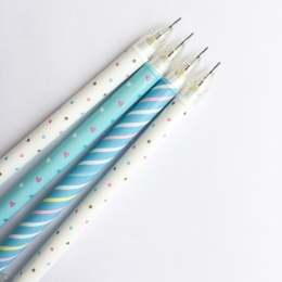 2 sztuk/partia kolorowe kropki pasek plastikowy ołówek mechaniczny automatyczny długopis dla Kid szkolne materiały biurowe Escol