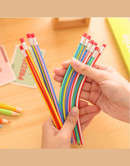 1 sztuk koreański biurowe śliczne cukierki kolor miękkie elastyczne standardowe ołówki szkoła moda biuro