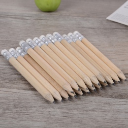 5 sztuk Mini rozmiar proste drewniane ołówek z gumką Log ołówek krótki rozmiar ołówek dla dzieci i dzieci