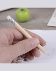 5 sztuk Mini rozmiar proste drewniane ołówek z gumką Log ołówek krótki rozmiar ołówek dla dzieci i dzieci