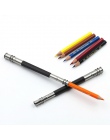 Kreatywny metalowy ze stali nierdzewnej podwójne ołówek Extender uchwyt na długopis węgla Rod klip ołówek do szkicowania przedłu