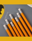 5 sztuk żółty drewniane kredki HB ołówek z gumką głowy szkolne artykuły piśmienne dzieci pisanie kredki do kolorowania