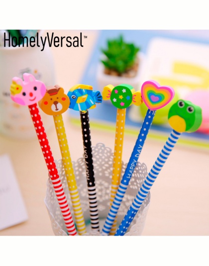 6 sztuk śliczne kreatywny ołówek HB za pomocą gumki dzieci ze szkół podstawowych ołówek szkolne