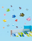 Podwodne ryby rozgwiazda bąbelek naklejki ścienne dla dzieci pokoje Cartoon przedszkole łazienka dzieci pokój Home Decor naklejk