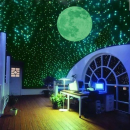 100 sztuka/paczka noc luminous gwiazdki fluorescencyjne 3D naklejki ścienne dla dzieci naklejki do sypialni blask w ciemności gw