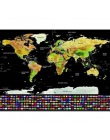 1 sztuk typu Deluxe usunąć czarny mapa świata Scratch off mapa świata spersonalizowany podróży Scratch do mapy pokój dekoracji w