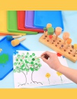 4 sztuk/zestaw DIY drewniane gąbki dla dzieci narzędzie do malowania rysunek żółta farba uchwyt pędzla malowanie Graffiti dzieci