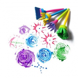 4 sztuk/zestaw obracanie wirowania gąbka szczotka dzieci dzieci kwiat Graffiti Art rysunek malarstwo zabawki narzędzie szkoła ar