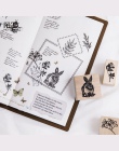 W stylu Vintage słodkie zwierząt rośliny ozdoba pieczęć drewniane i gumowe stemple do scrapbookingu materiały piśmienne DIY craf
