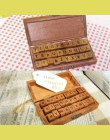 Romantyczny pisma alfabet list drewniany znaczek zestaw Retro Vintage Craft alfabet numer listu zestaw gumowych stempli drewnian