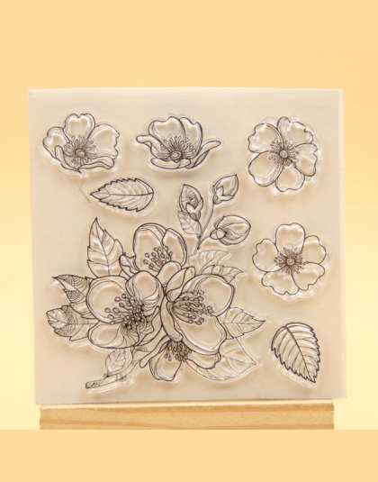 KLJUYP kwiaty przezroczysty przezroczysty pieczęć silikonowa cięcia umiera zestaw do DIY scrapbooking/album fotograficzny dekora
