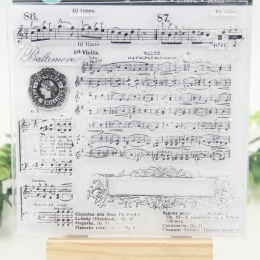 1 arkusz DIY muzyczne przezroczysty przezroczysty gumowa pieczątka papieru rzemiosła Scrapbooking dekoracji