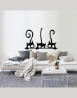 Piękne 3 czarny śliczne koty naklejki ścienne Moder kot naklejki ścienne dziewczyny winylowa dekoracja do domu Cute Cat salon dl