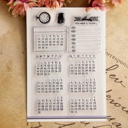Kalendarz czas dzień tygodnia rok przezroczysty przezroczysty pieczęć silikonowa do pieczęci album na zdjęcia DIY do scrapbookin