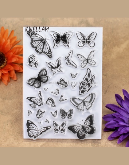Motyl księga gości DIY photo karty konto pieczątka jasne przezroczyste pieczęć 10x15 cm KW7041007