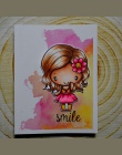 Dziewczyna uśmiech kwiat przezroczysty znaczek wyczyść znaczki do album na zdjęcia DIY do scrapbookingu kart papieru dekoracyjne