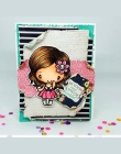 Dziewczyna uśmiech kwiat przezroczysty znaczek wyczyść znaczki do album na zdjęcia DIY do scrapbookingu kart papieru dekoracyjne