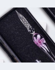 Kreatywny ręcznie robione szklane długopisy kwiat wzór przezroczysty wieczne długopis na prezent zestaw kolorowy atrament kolor 