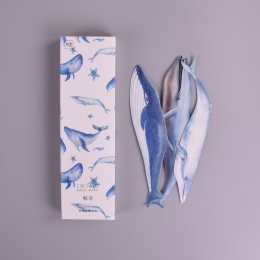 30 sztuk/pudło wieloryb ryby papieru zakładki piśmiennicze zakładki stojak na książkę karty wiadomość szkolne papelaria