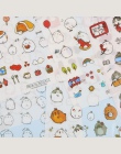 6 sztuk Molang królik kreskówka dekoracyjne naklejki naklejki na telefon komórkowy biurowe album DIY naklejki materiał Escolar K