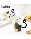 Justdolife 8.5 oz śliczne kreatywny kot mleko kubek kawy kubek wody szklany kubek filiżanka herbaty kubek kreskówki Kitty Home O